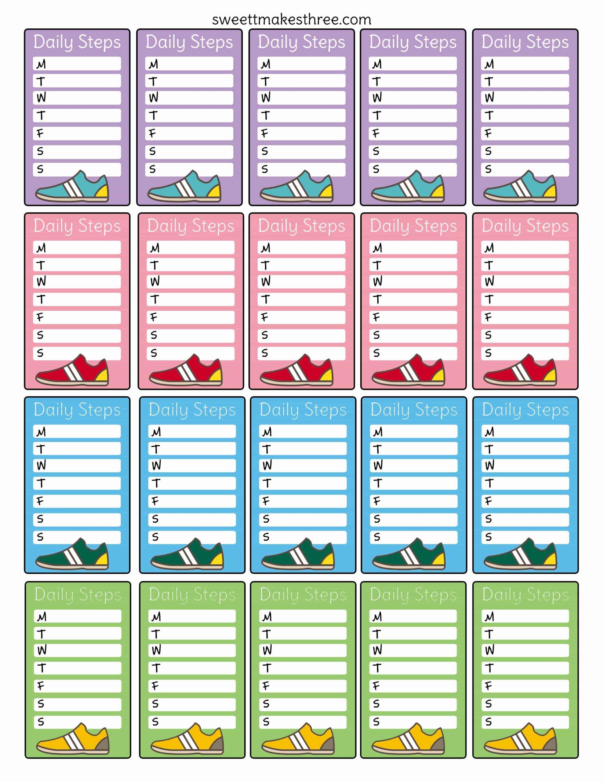 daily steps planner stickers. free printable! - sweet t makes three